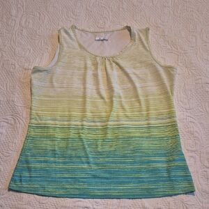 Columbia women's Large tank top ombre green & yellow EUC